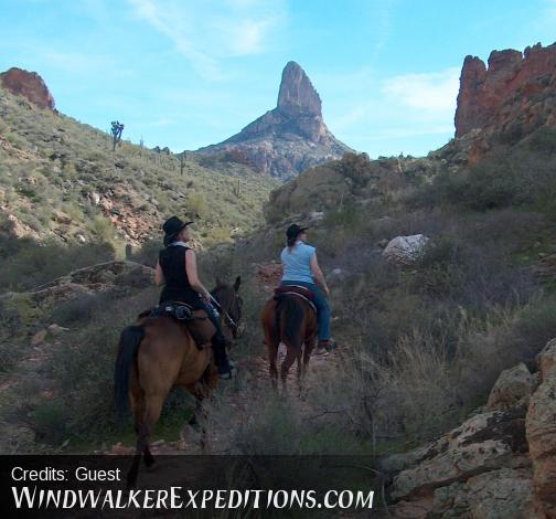 horseback ride arizona, Superstition Mountains, Weaver's Needle, Pack Trip.