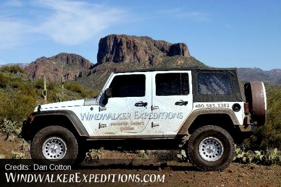 Windwalker's Jeep Wrangler Unlimited with beefed up suspension and tires.